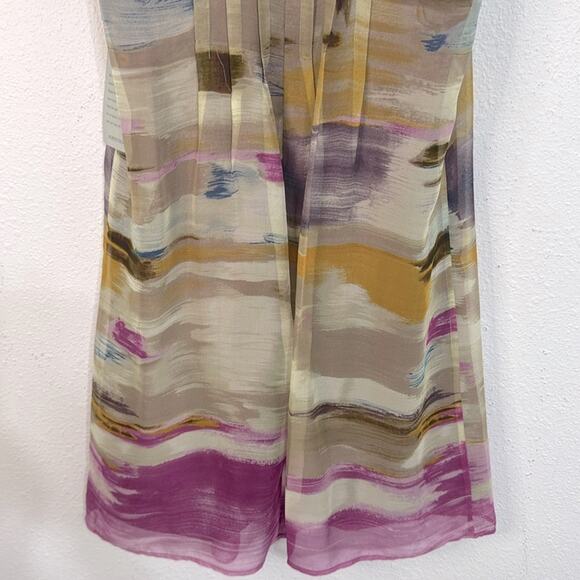 NWT Calvin Klein 100% Silk Chic Abstract Multicolor Dress Size 4 - Picture 6 of 11